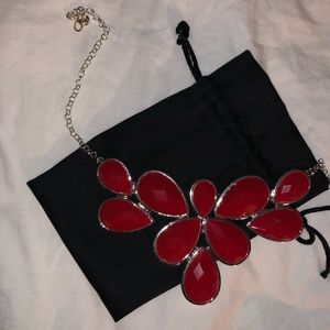 RED STATEMENT NECKLACE